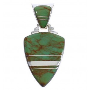 Southwestern Turquoise And Sterling Silver Pendant EX30547