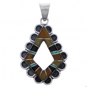 Southwest Jewelry Multicolor And Sterling Silver Pendant EX30588