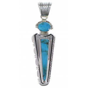 Genuine Sterling Silver Turquoise Southwest Jewelry Pendant EX28772