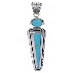 Sterling Silver Turquoise Inlay Southwest Pendant EX28775