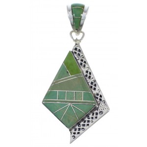 Turquoise Jewelry Southwestern Silver Pendant EX28808