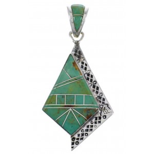 Southwest Sterling Silver And Turquoise Pendant EX28809