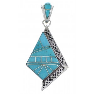 Turquoise Genuine Sterling Silver Southwest Pendant EX28818