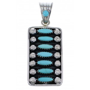 Southwestern Jewelry Turquoise Sterling Silver Pendant EX28830