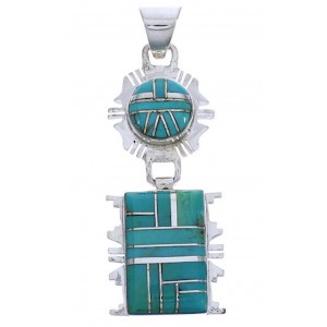 Southwest Silver And Turquoise Pendant PX30634