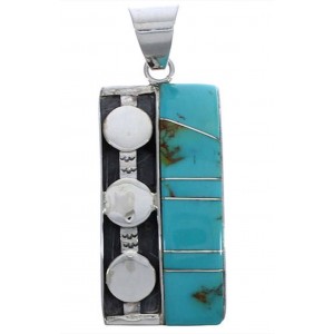 Turquoise Silver Southwestern Substantial Pendant Jewelry PX30666