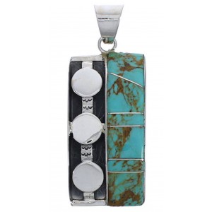 Southwestern High Quality Turquoise Sterling Silver Pendant PX30668