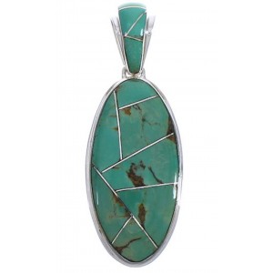 Turquoise And Silver Southwestern Jewelry Pendant PX30726