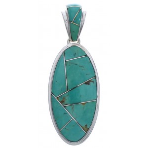 Genuine Sterling Silver Southwestern Turquoise Jewelry Pendant PX30728