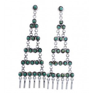 Southwest Sterling Silver And Turquoise Post Dangle Earrings PX31196