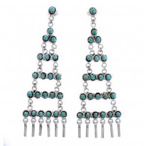 Silver And Turquoise Jewelry Post Dangle Earrings PX31197
