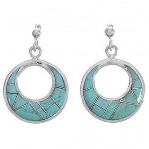 Southwestern Turquoise Inlay Jewelry Post Dangle Earrings PX31274