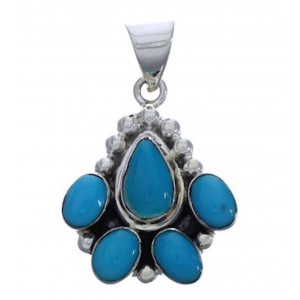 Turquoise And Sterling Silver Southwest Pendant EX29161