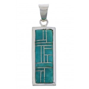 Turquoise Inlay Southwestern Pendant Jewelry EX29184