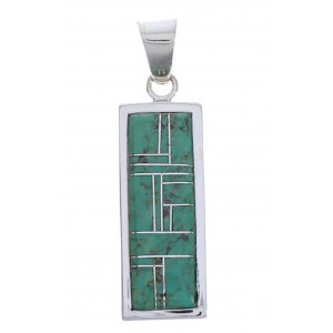 Turquoise Inlay Sterling Silver Pendant EX29187