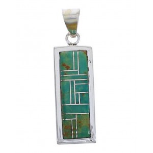 Southwest Turquoise And Sterling Silver Pendant EX29188