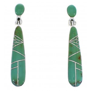 Genuine Sterling Silver Turquoise Inlay Earrings EX31687