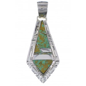 Southwestern Silver And Turquoise Pendant EX31742