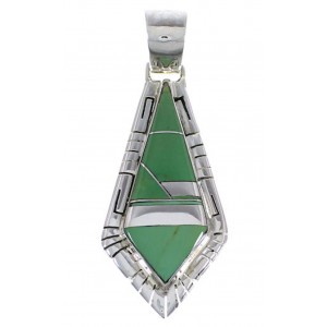 Genuine Sterling Silver Turquoise Inlay Pendant EX31746