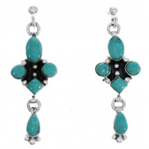 Southwest Turquoise Post Dangle Earrings FX30841