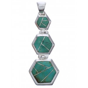 Turquoise Genuine Sterling Silver Well-Built Pendant Jewelry PX29339