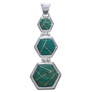 Southwest Substantial Turquoise And Silver Pendant PX29341