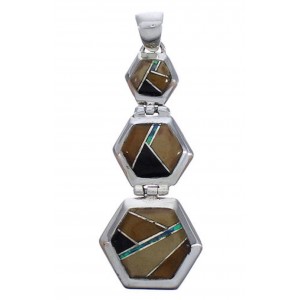 Multicolor Southwestern Well-Built Sterling Silver Pendant PX29344