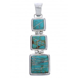 Substantial Turquoise Inlay Jewelry Pendant PX29345