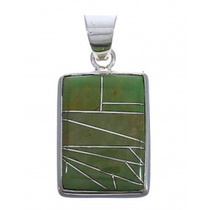 Sturdy Turquoise Inlay And Silver Pendant Jewelry PX29378