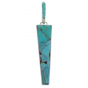 Turquoise And Silver Southwestern Pendant PX29730