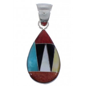 Genuine Sterling Silver Multicolor Southwest Pendant FX31589