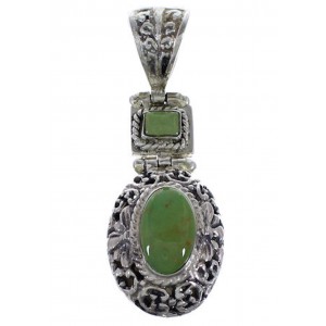 Southwestern Jewelry Turquoise Silver Pendant AX49365