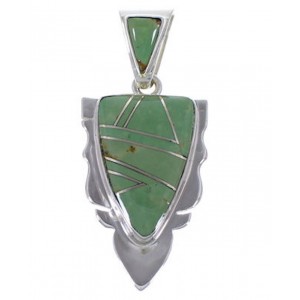 Turquoise Inlay Silver Jewelry Pendant AX49368