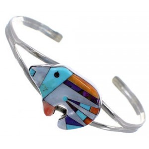 Sterling Silver Oyster Shell Multicolor Bear Cuff Bracelet RS41549