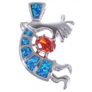 Blue Opal Champagne Citrine Kokopelli Pendant Jewelry TS56678