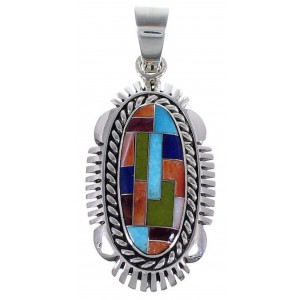 Sterling Silver Turquoise Multicolor Slide Pendant Jewelry HS28128 