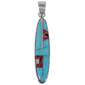Multicolor Inlay And Sterling Silver Pendant DS39422