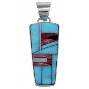 Genuine Sterling Silver Turquoise And Multicolor Pendant RS42796 