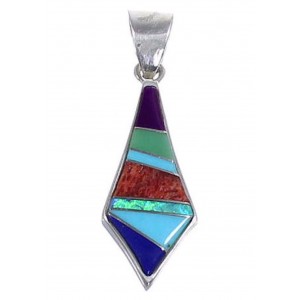 Multicolor Inlay Jewelry Sterling Silver Pendant NS44237