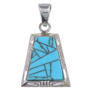 Turquoise Inlay And Genuine Sterling Silver Pendant DS43061