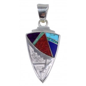 Turquoise Multicolor Jewelry Sterling Silver Slide Pendant HS31204