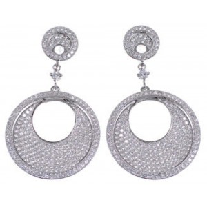 Cubic Zirconia And Authentic Sterling Silver Post Earrings DS55207