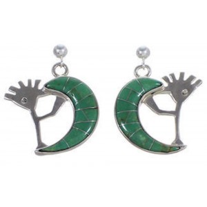 Turquoise Whiterock Sterling Silver Kokopelli Post Earrings AS33279 