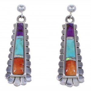 Oyster Shell Multicolor Jewelry Sterling Silver Post Earrings RS39628 