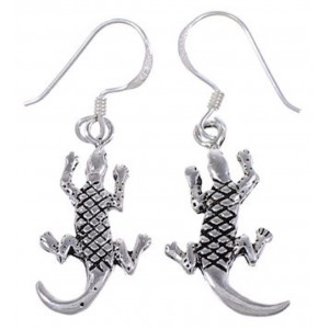 Sterling Silver Lizard Hook Dangle Earrings Jewelry ES23155