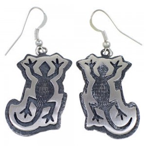 Sterling Silver Lizard Hook Dangle Earrings RS53143