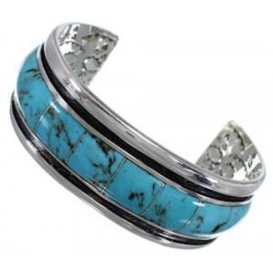 Sterling Silver Southwest Turquoise Cuff Bracelet EX41617-1