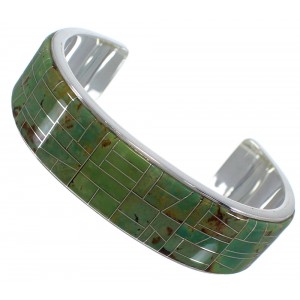 Sterling Silver And Turquoise Inlay Bracelet TX39688