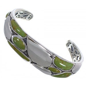 Sterling Silver And Turquoise Inlay Cuff Bracelet TX39583