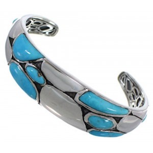 Southwest Silver And Turquoise Cuff Bracelet TX39588